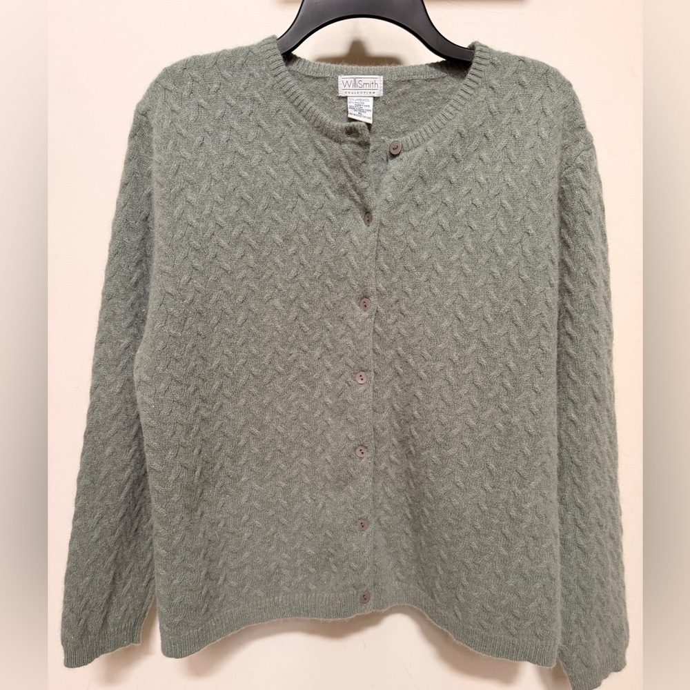 Willi Smith Collection Thick Lambswool +Rabbit Hair Cardigan Sweat